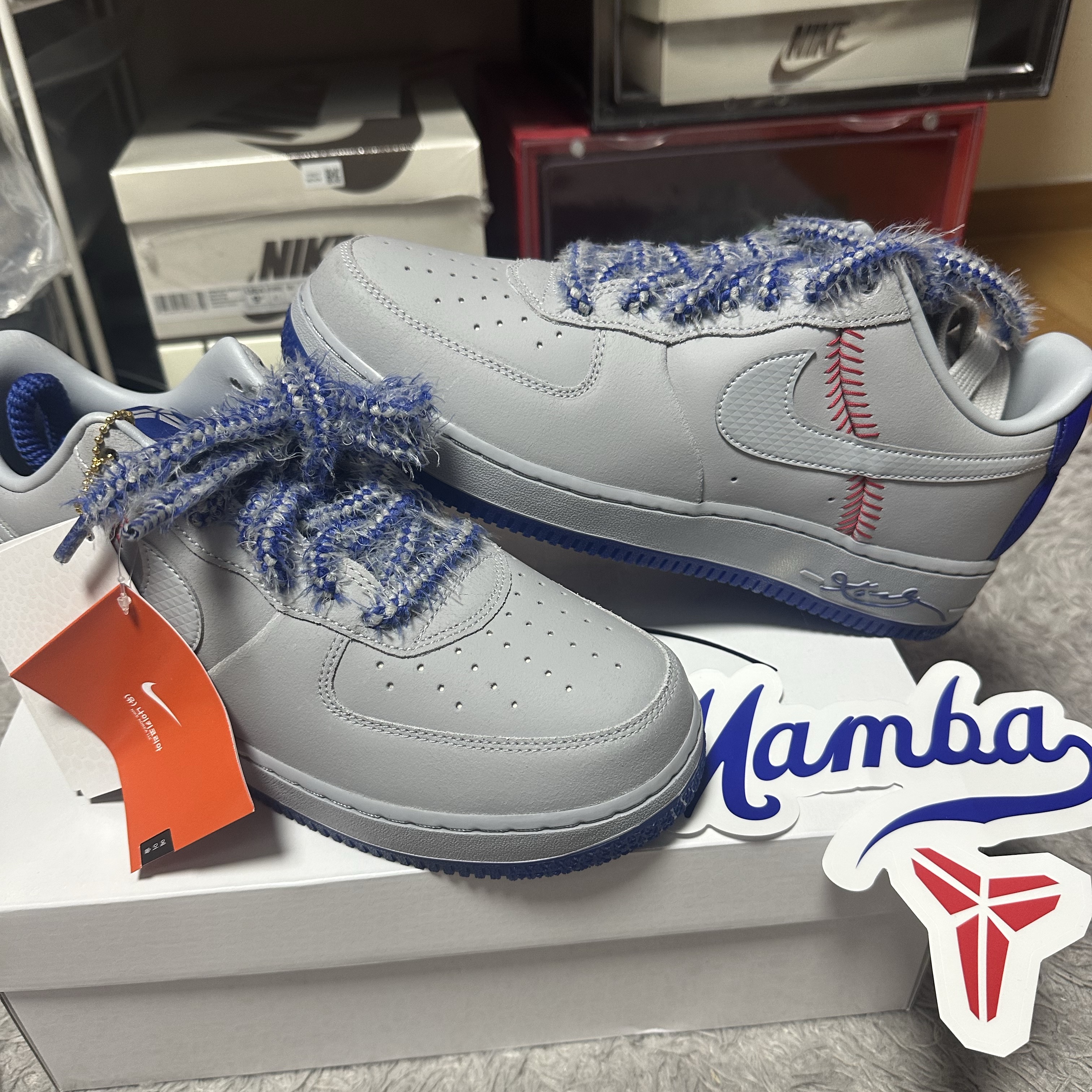 Nike x Kobe Bryant Air Force 1 Low Protro Wolf Grey and Rush Blue 착용 스타일 - 3