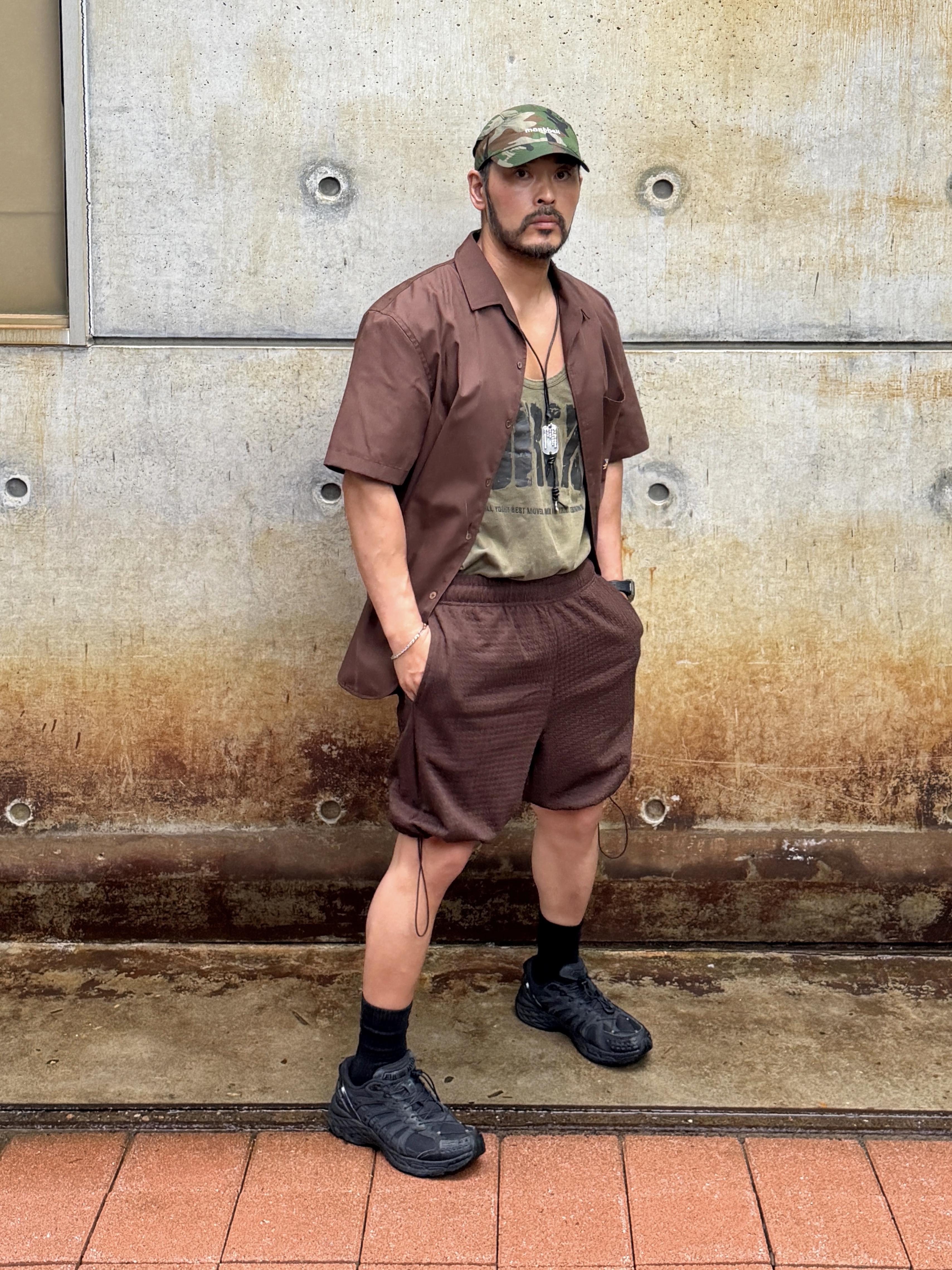 Montbell Camo Watch Cap Green - 26FW 착용 스타일 - 3