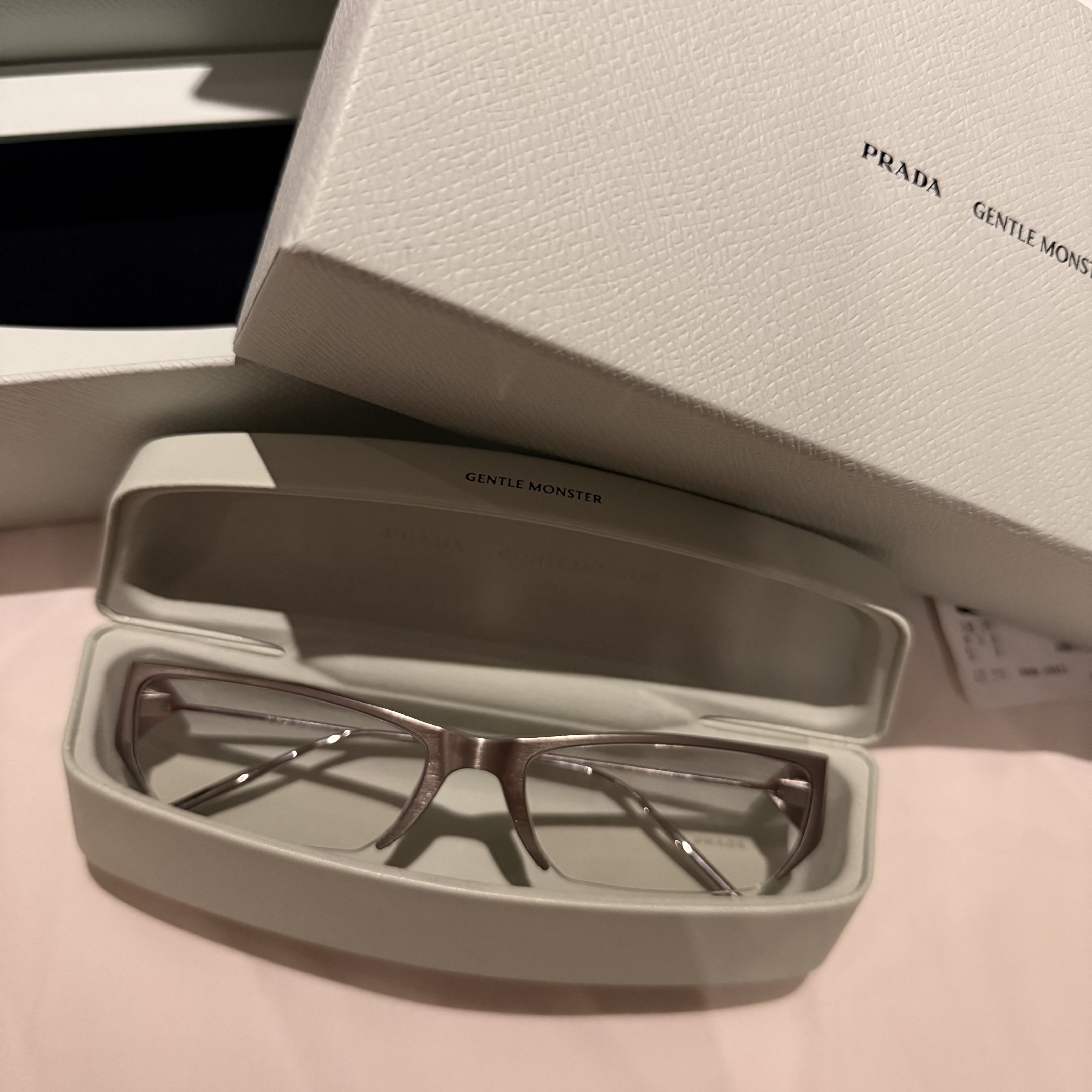 Gentle Monster x Prada 2 A02 Silver Clear 착용 스타일 - 1
