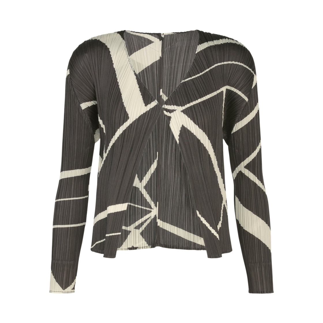 PP68-JO683-17 / PP63-JO683-17 (W) Pleats Please Issey Miyake Fold Line Cardigan Charcoal