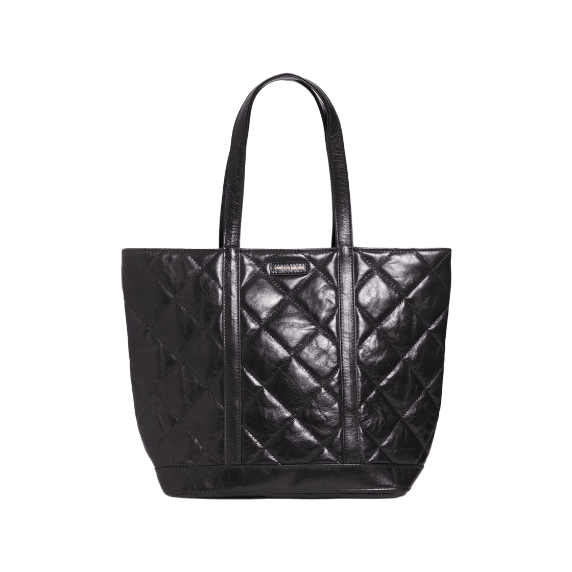2EVD84-V40378-999 Vanessa Bruno Quilted Leather M Zipped Cabas Tote Bag Black