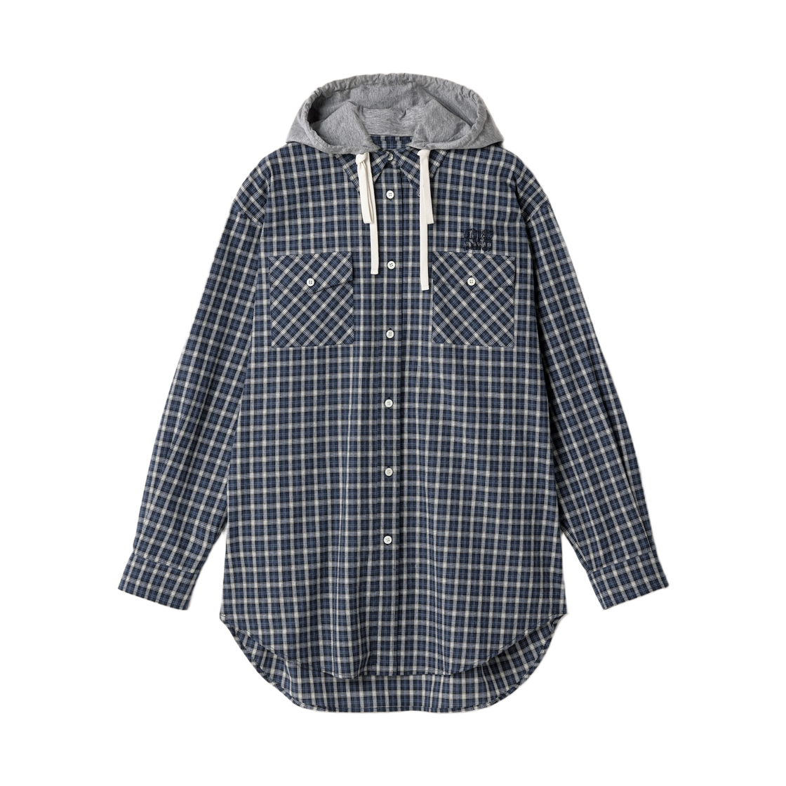 MK2051-6210-F022X Miu Miu Checked Flannel Shirt Blue White