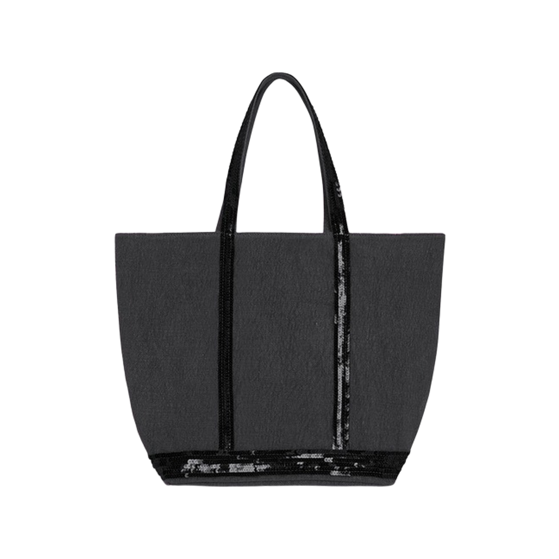 0PVE31-V40378-999 Vanessa Bruno Linen M Zipped Cabas Tote Bag Black