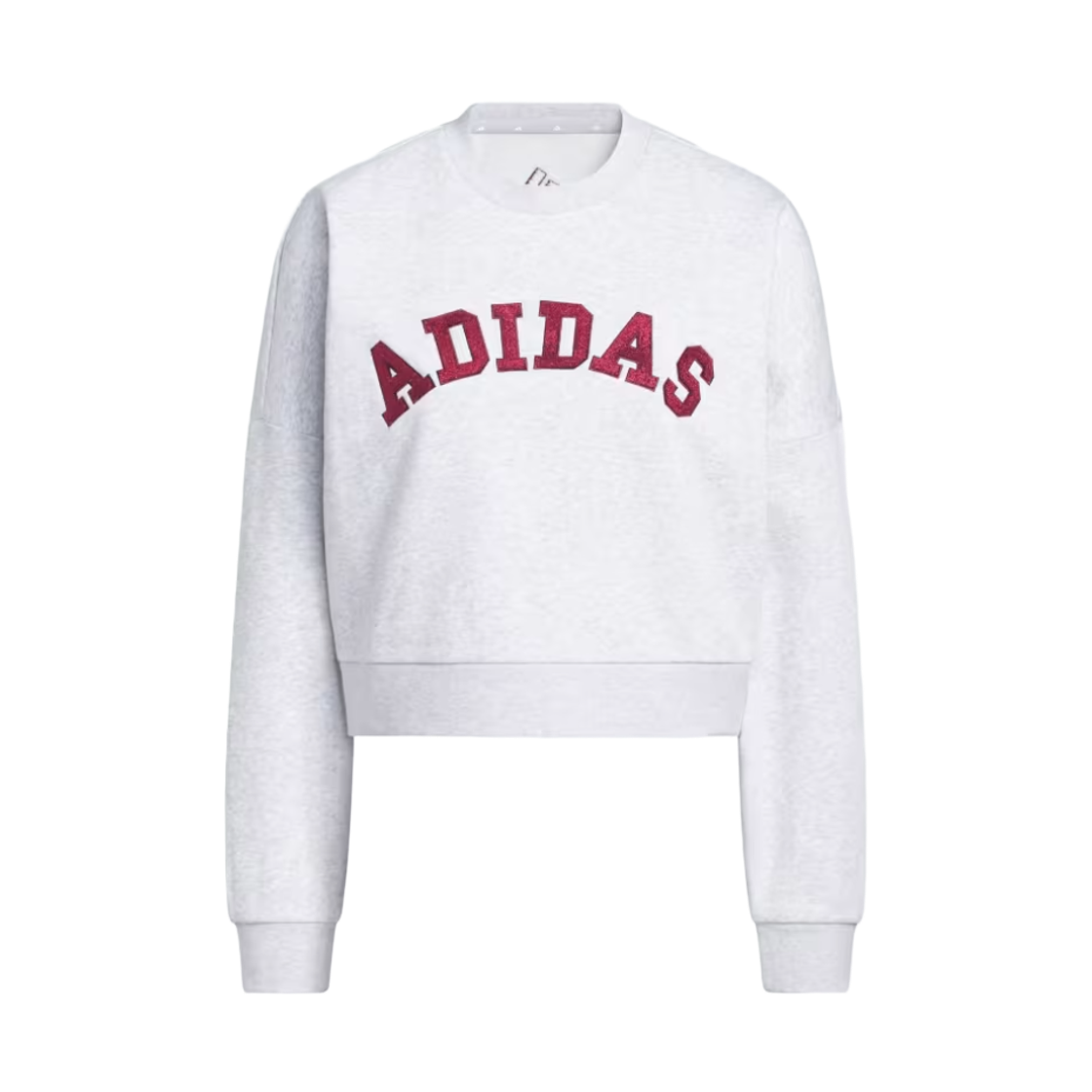 KT0184 (W) Adidas Chenille Logo Graphic Sweatshirt Light Grey Heather - KR Sizing