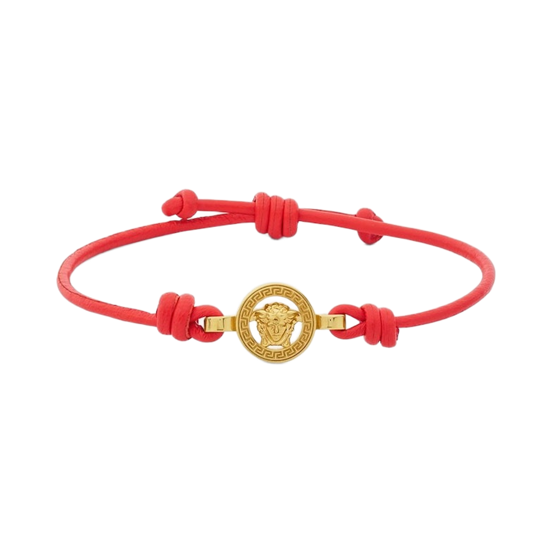 1019668-1A00637-1R00V (W) Versace Medusa '95 Leather Bracelet Red