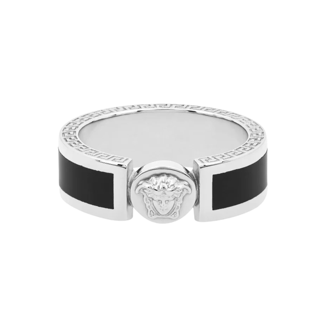 1022331-1A00638-4J750 Versace Icon Ring Black Silver
