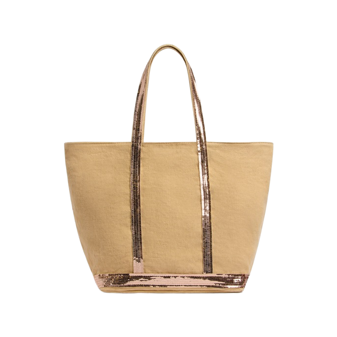 0PVE31-V40409-248 Vanessa Bruno Linen L Zipped Cabas Tote Bag Champagne