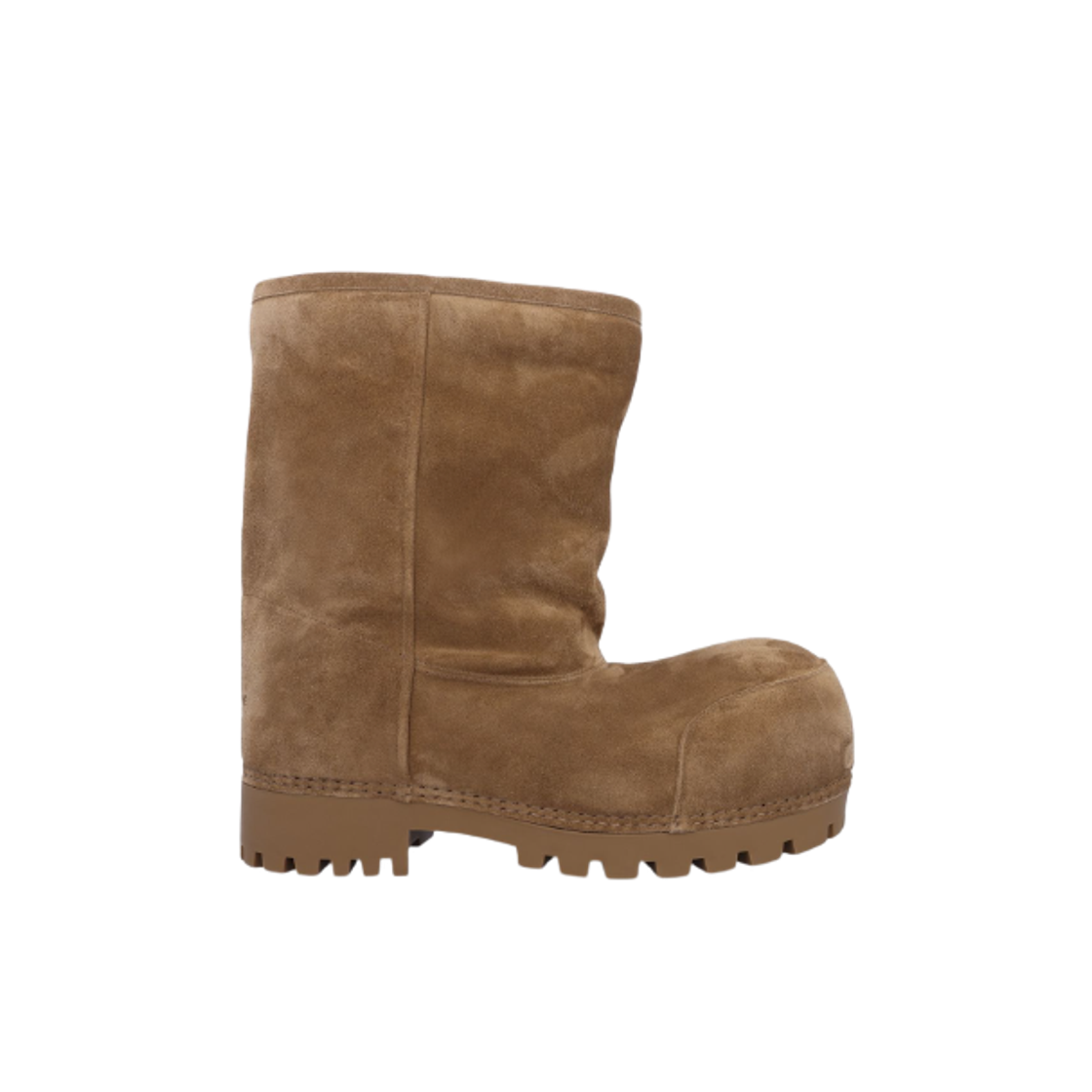 802174WBFC12200 (W) Balenciaga Alaska Fur Boot Brown White