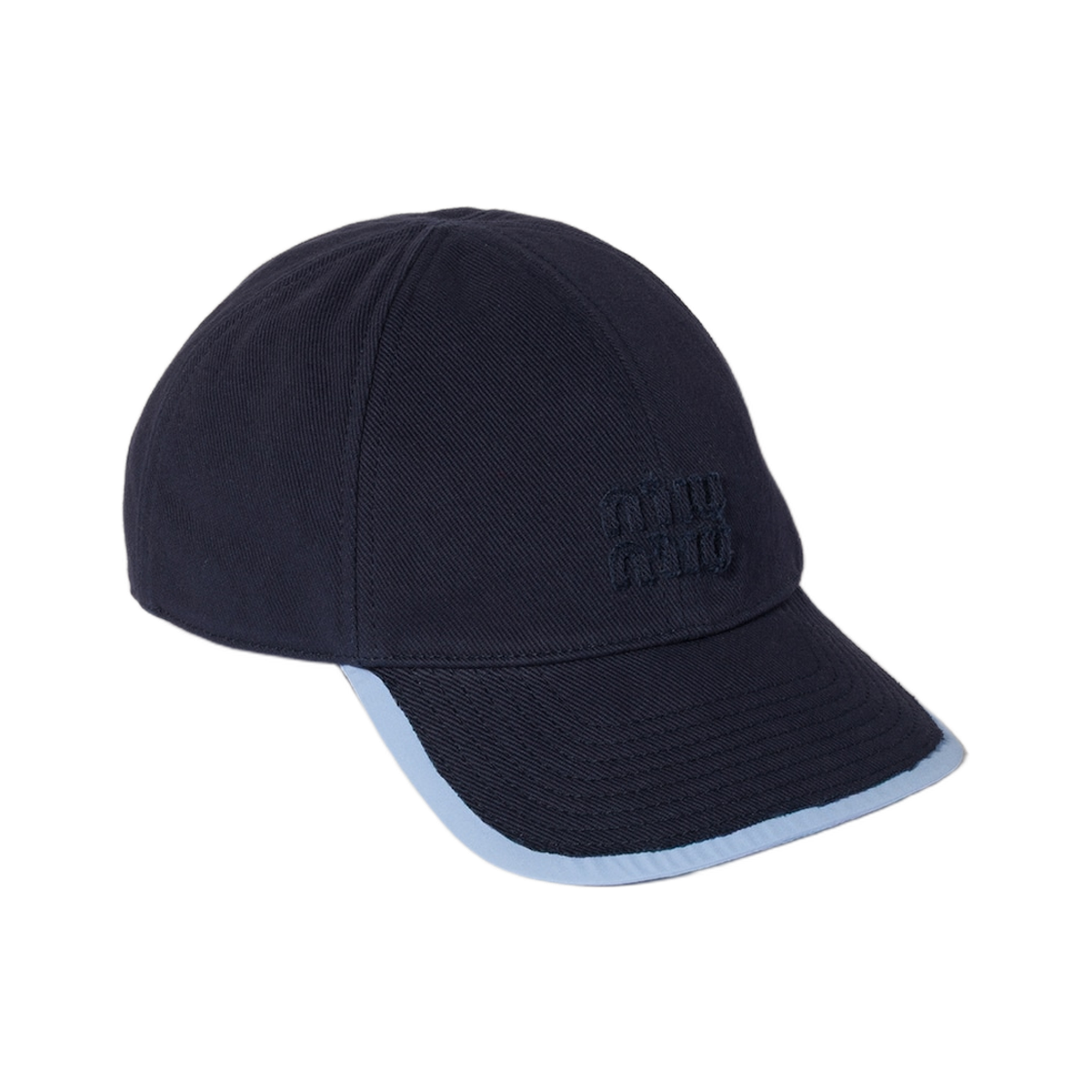 5HC369-2CWL-F0G6N Miu Miu Cotton Poplin Baseball Cap Blue Light Blue