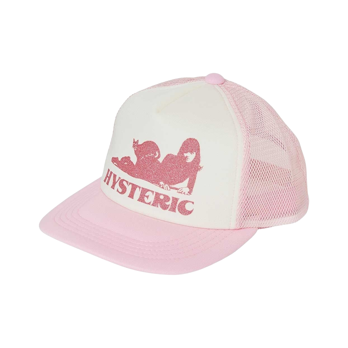 01263QH04 (W) Hysteric Glamour Black Cat Woman Mesh Cap Pink