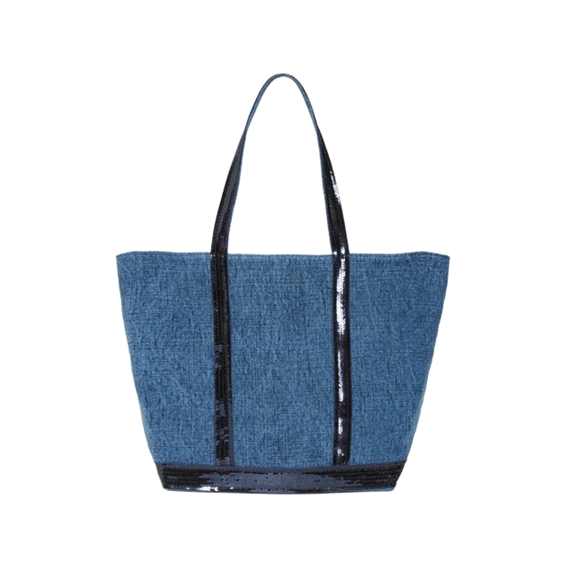 0PVE31-V40378-890 Vanessa Bruno Linen M Zipped Cabas Tote Bag Indigo