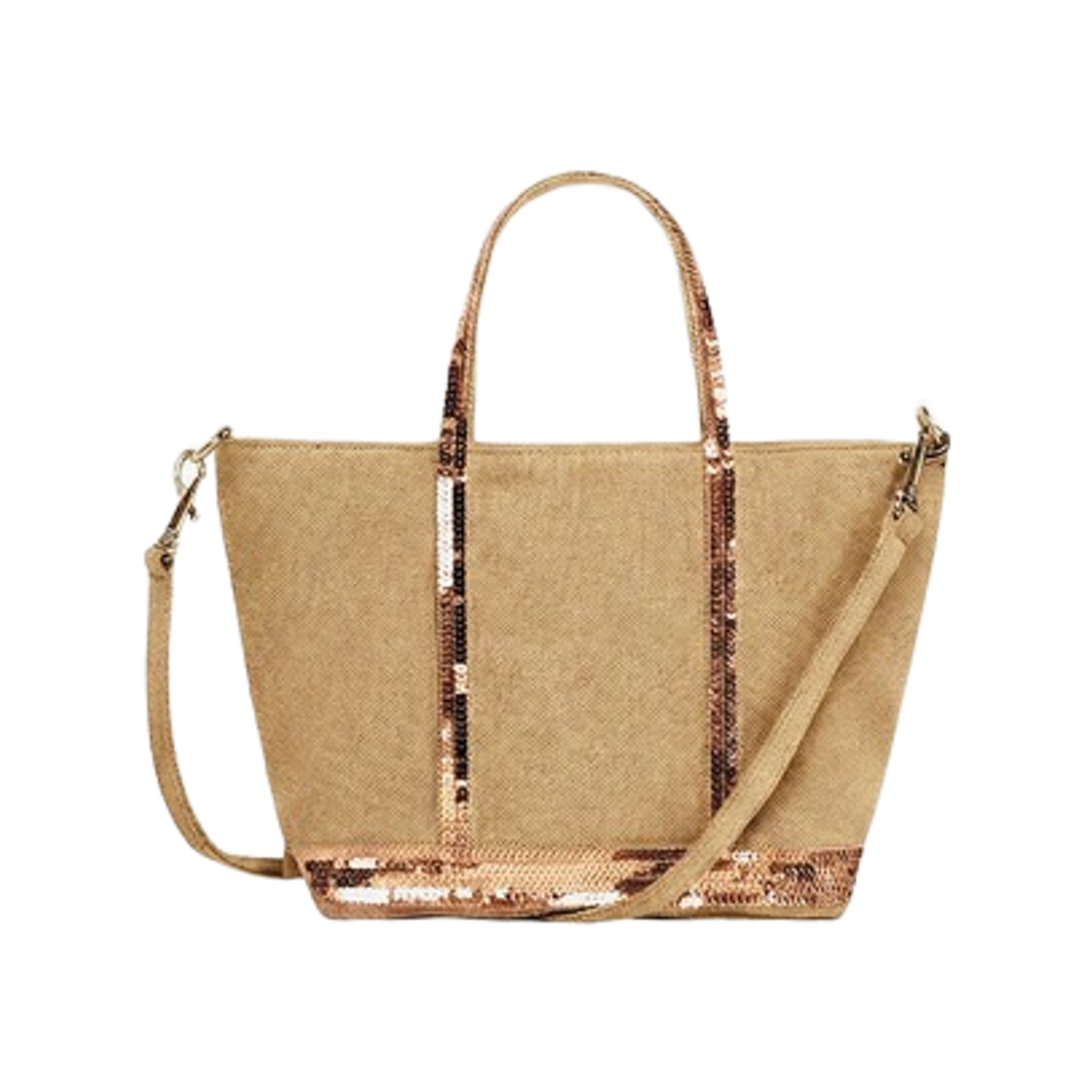 0PVE31-V40410-248 Vanessa Bruno Linen XS Cabas Tote Bag Champagne