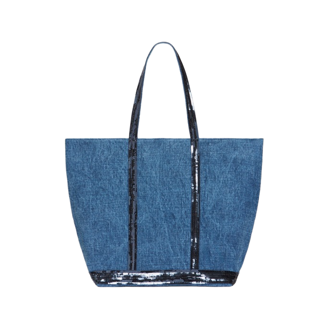 0PVE31-V40409-890 Vanessa Bruno Linen L Zipped Cabas Tote Bag Indigo