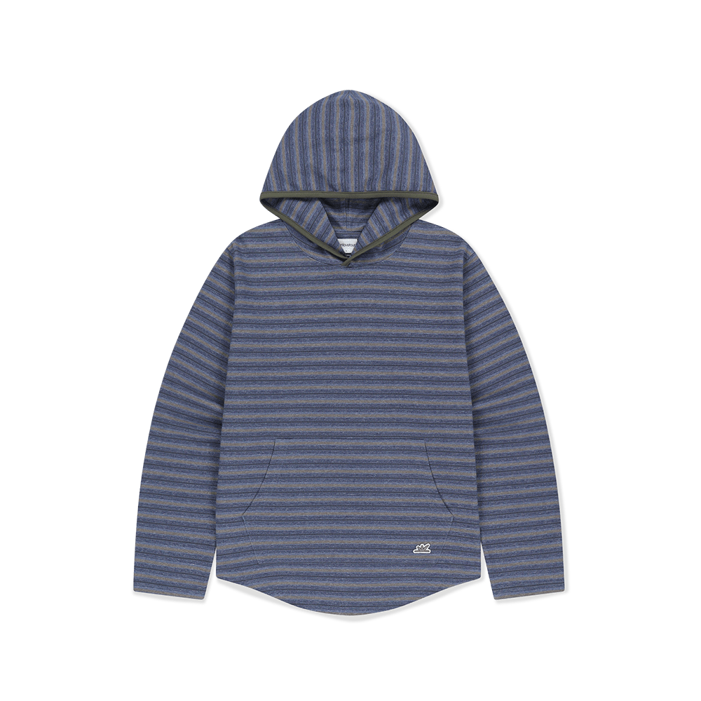 SL263TTSLT05NA [5% 적립] sunlovetour Dash Stripe Hooded LS Tee Navy