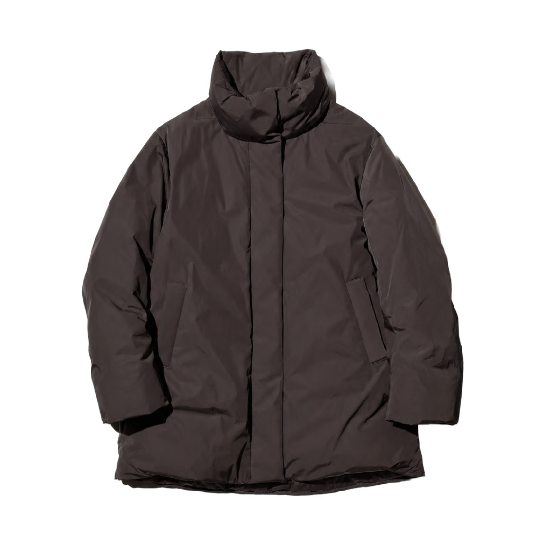 487425-39 (W) Uniqlo Non-Quilt Down Short Dark Brown