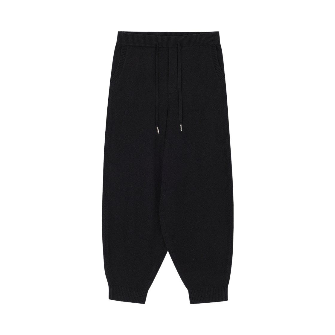 SI5PT816BK SONGZIO ZZERO Cashmere Blend Curved Knit Pants Black