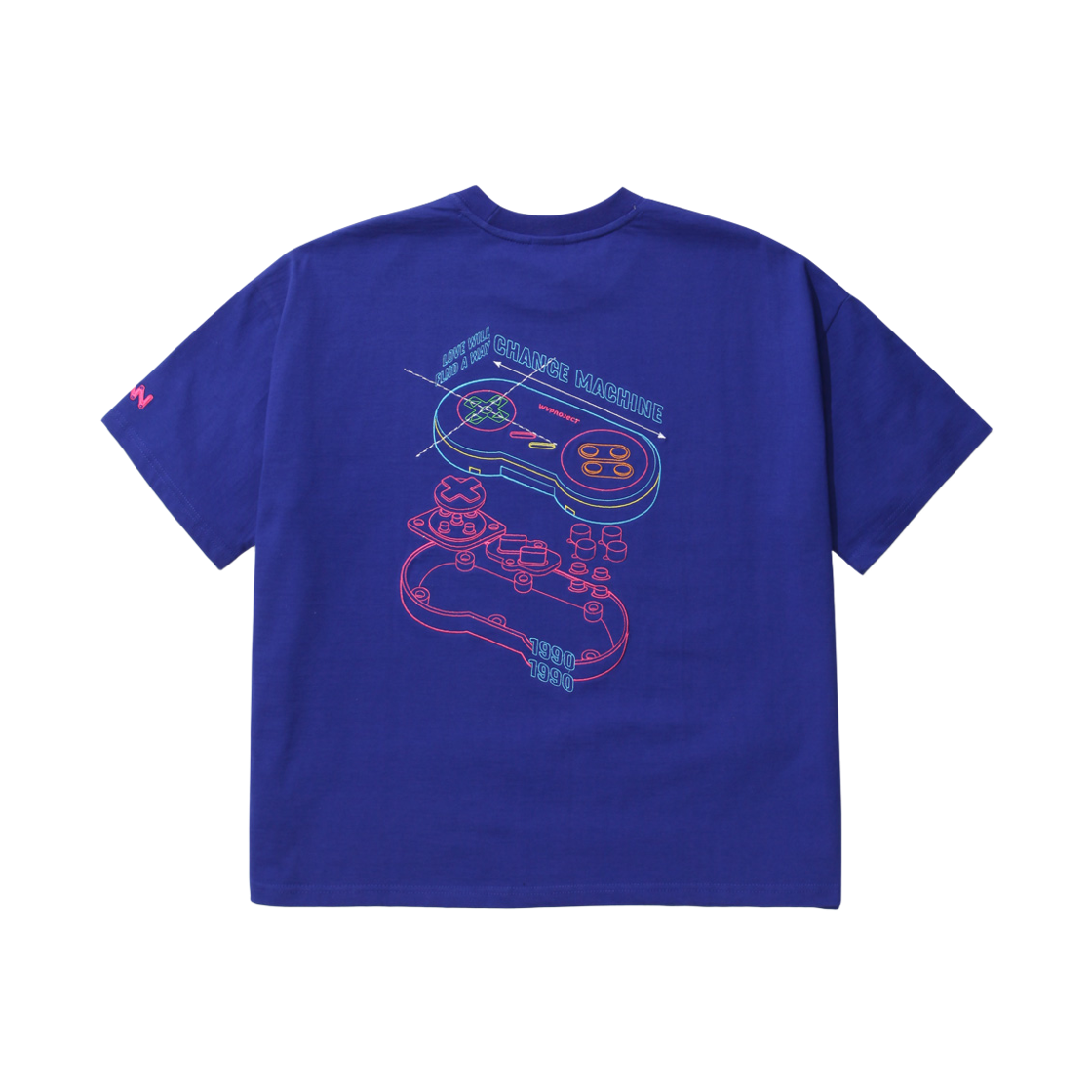 YRST7243_blue_k WV PROJECT Controller Short Sleeve T-Shirt Blue YRST7243