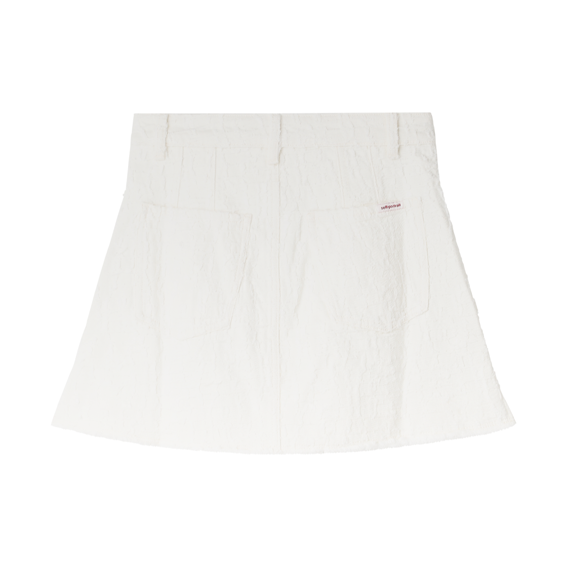 셀프 포트레이트 우먼 텍스처드 데님 미니 스커트 크림 - 26FW(Self Portrait Women Textured Denim Mini Skirt Cream - 26FW) - 2