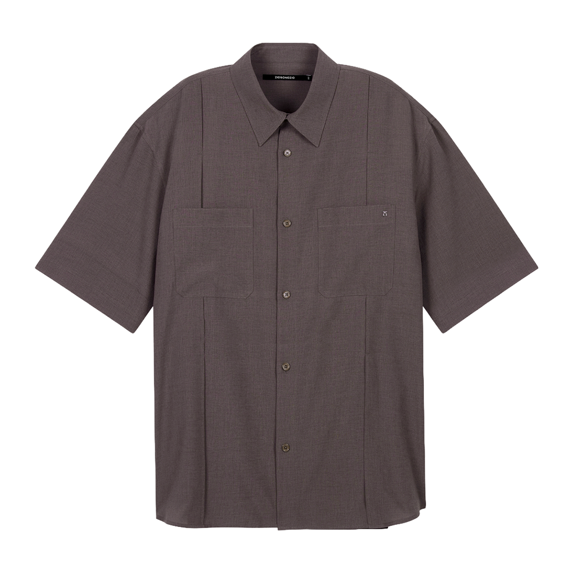 ZI3SH311BR ZIOSONGZIO Wide Fold Half Shirt Brown