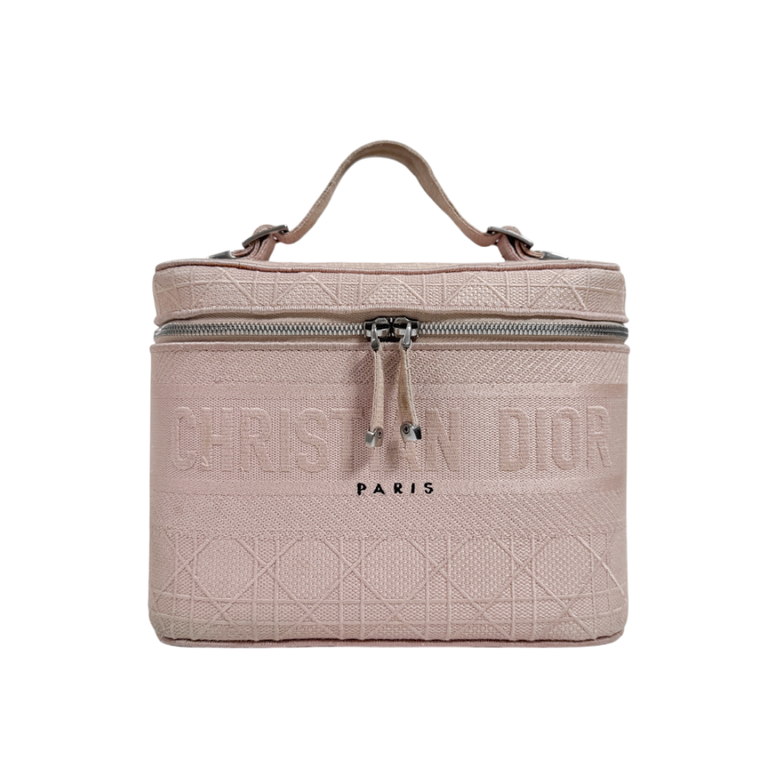 ITBEUICOTWEP Dior Travel Cannage Embroidered Mesh Vanity Tote Bag Pink Large