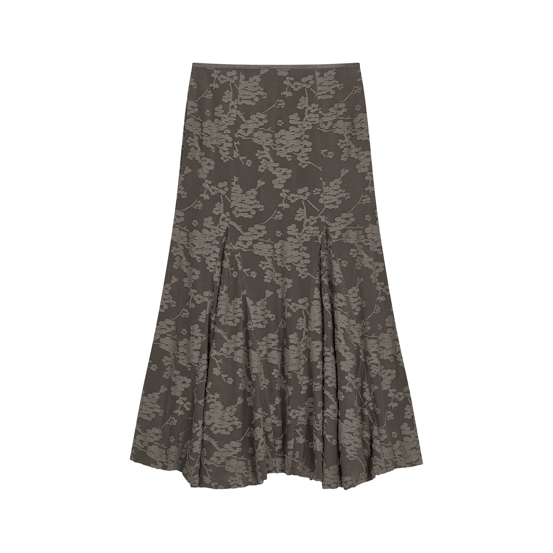 MF2678SK001MCH Margarain Fingers Panel Flare Long Skirt Charcoal