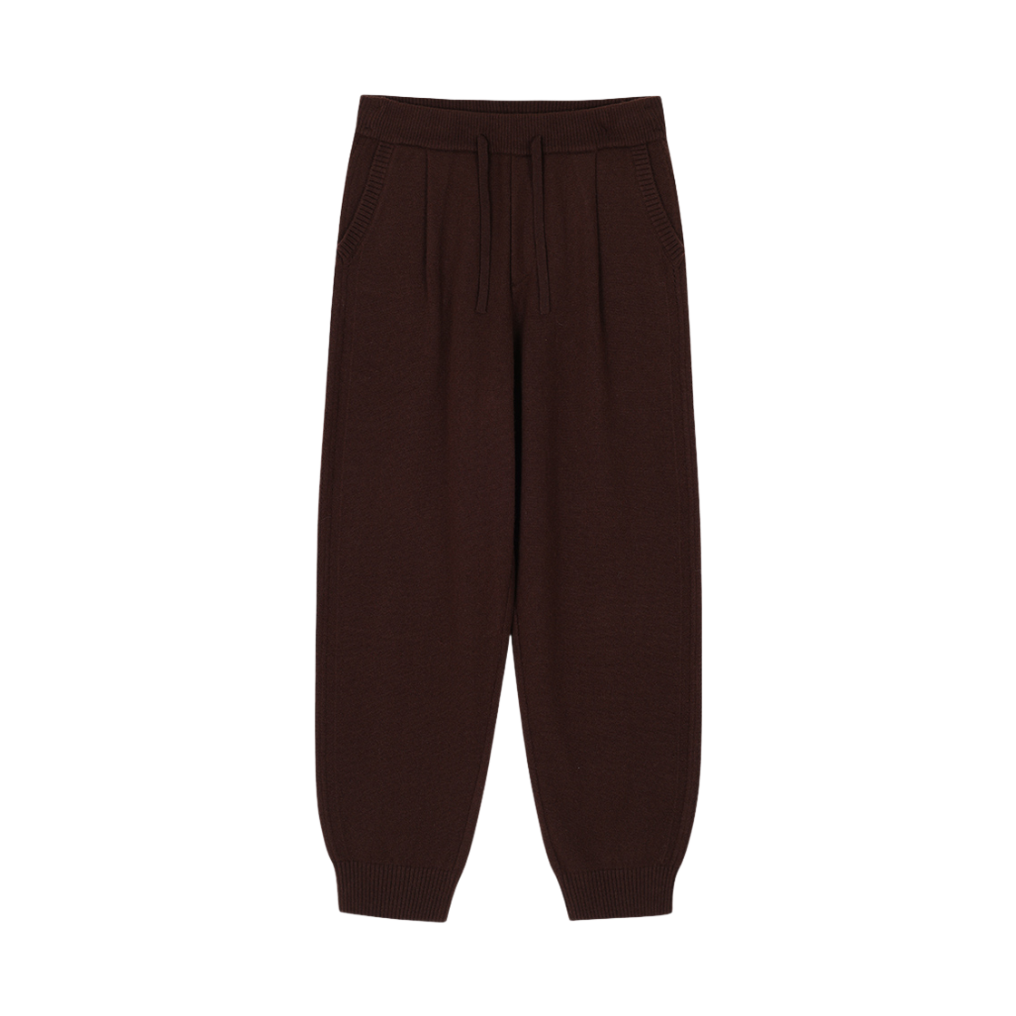 SI5PT815BR SONGZIO ZZERO Cashmere Blend Curved Knit Pants Brown