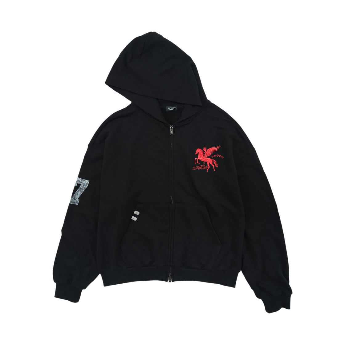 [트리플적립] 파코서플라이 폴링 엔젤 집업 후디 블랙([트리플적립] PACOSPLY Falling Angel Zip Up Hoodie Black)