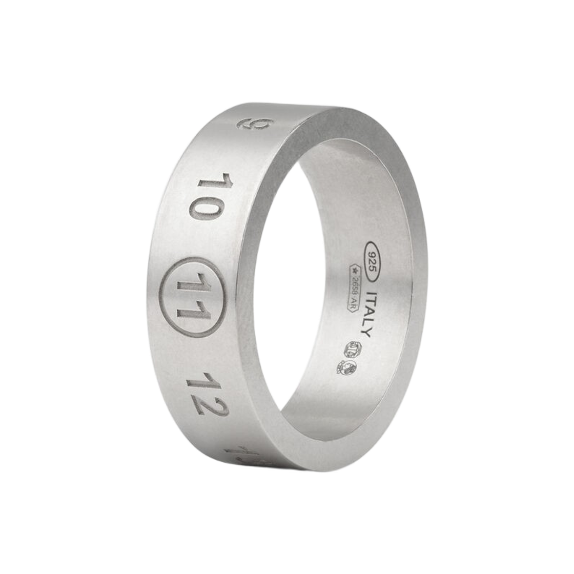 SM1UQ0129P9253121 Maison Margiela Numeric Ring Polished Palladio
