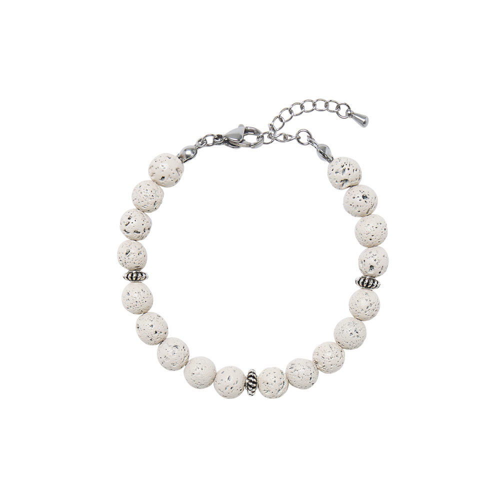 아모우 라바스톤 팔찌 더스트 아이보리(AMOU Lava Stone Bracelet Dust Ivory) - 2