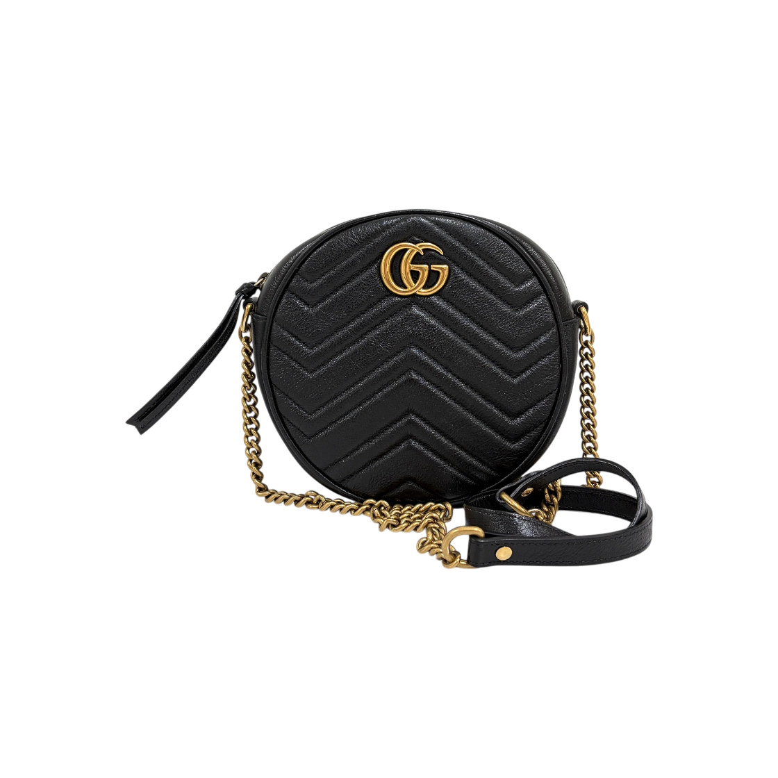 ITITTNRPPN9T Gucci Matelasse Tambourine Chain Crossbody Bag Black 550154