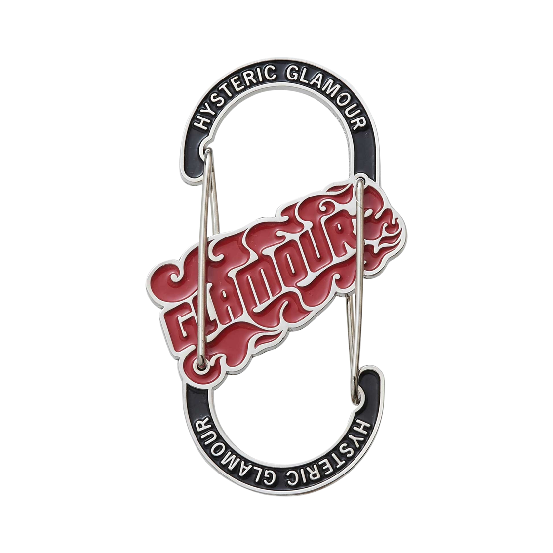 02231QG02 Hysteric Glamour Flame Logo Carabina Key Holder Black