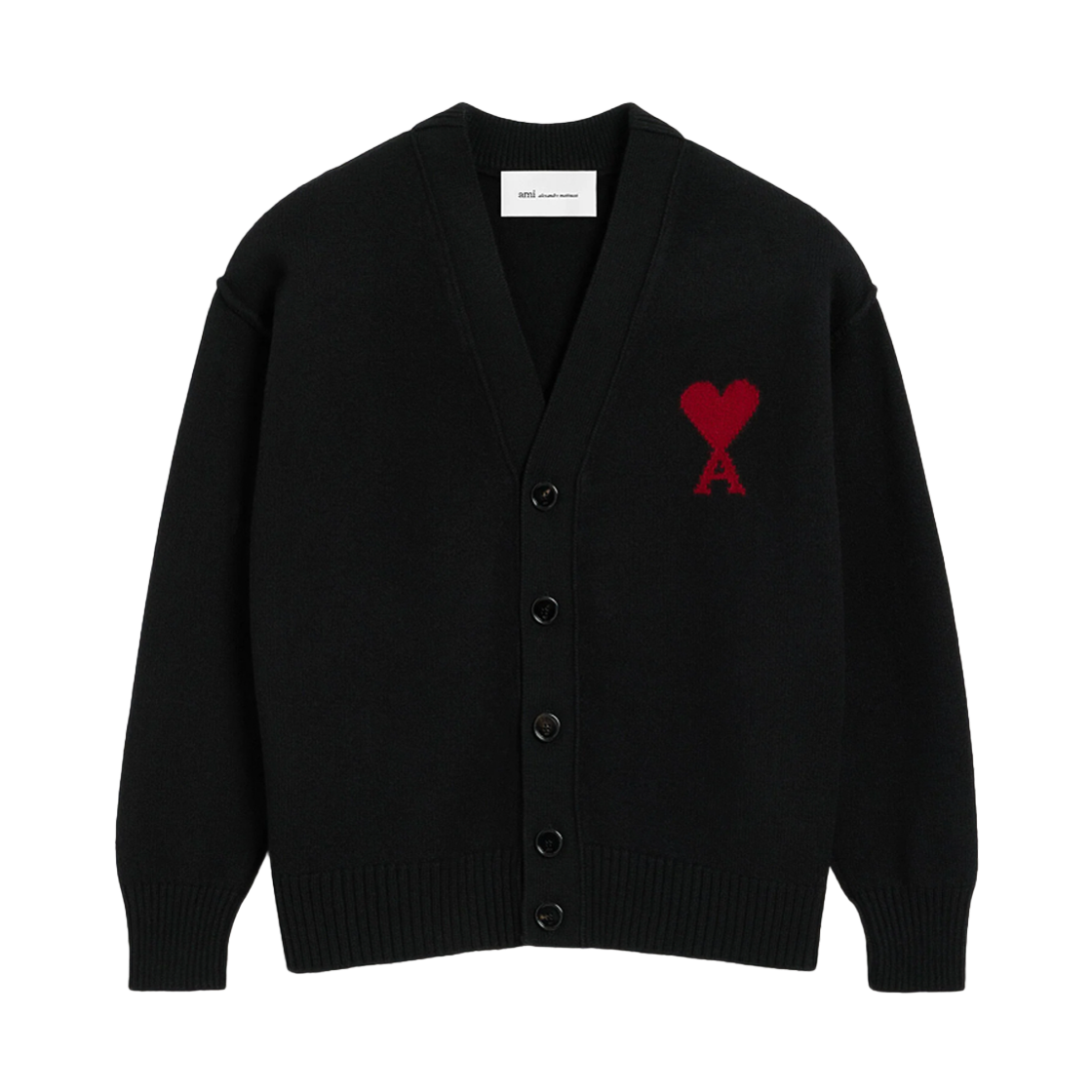 UKC367 018 009 [25% 쿠폰] AMI de Coeur Felted Merino Wool Cardigan Black Red