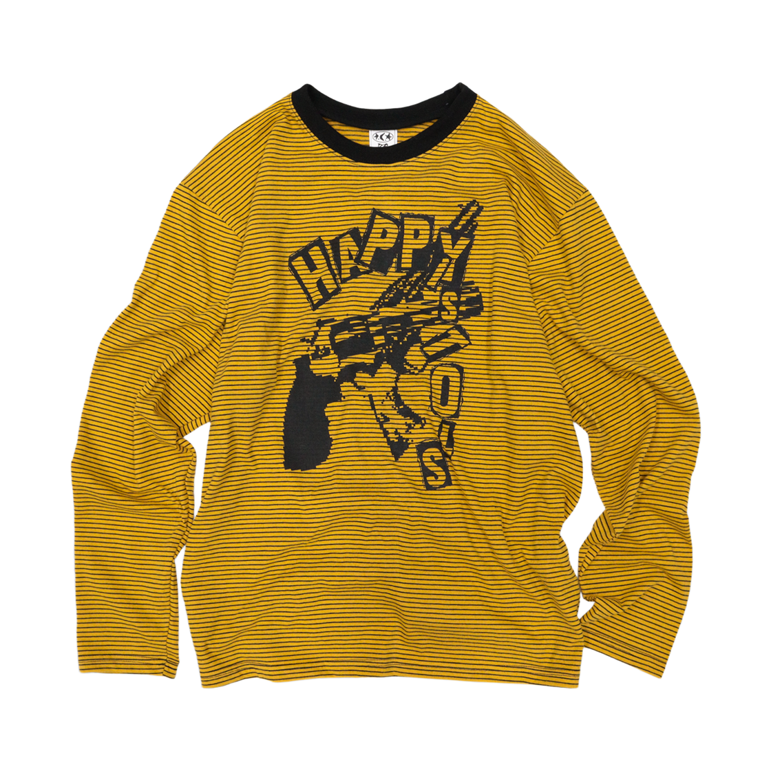 Stripels02 DEFYCLUBROBBERS Happy Pistols Stripe LS Mustard