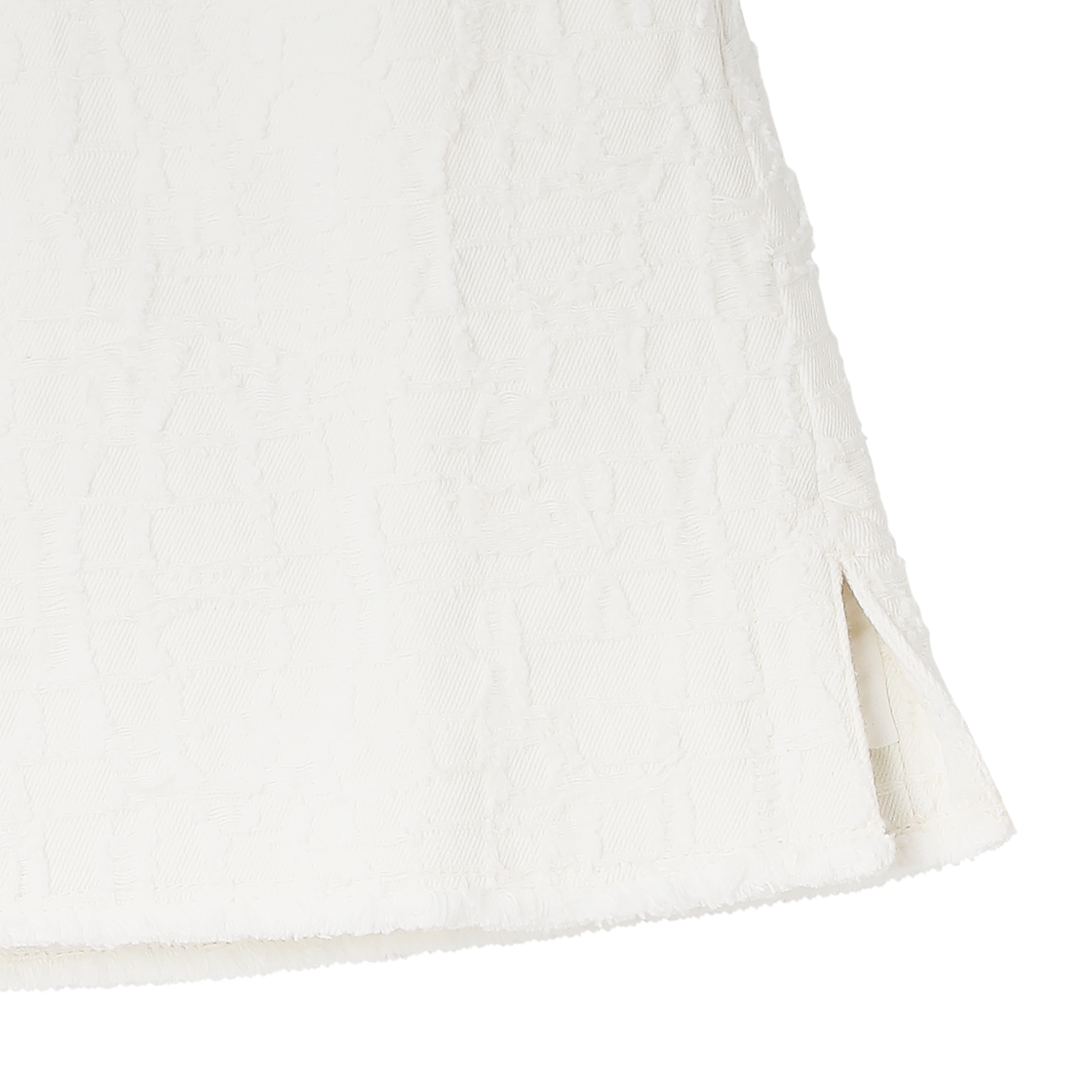 셀프 포트레이트 우먼 텍스처드 데님 미니 스커트 크림 - 26FW(Self Portrait Women Textured Denim Mini Skirt Cream - 26FW) - 5