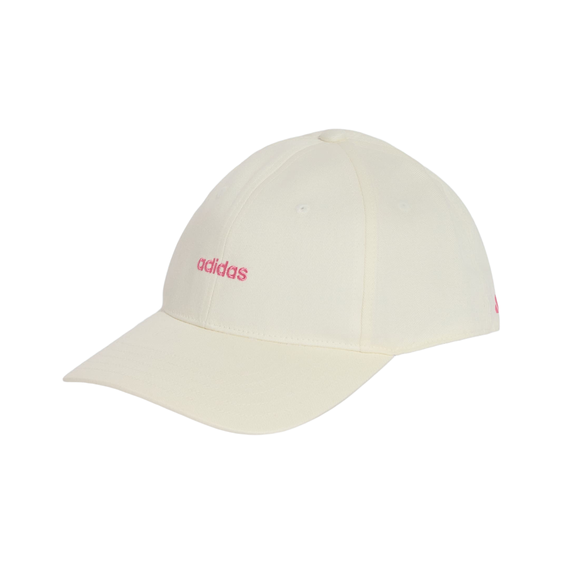 KX1271 Adidas Linear Embroidery Baseball Cap Off White Pink Fusion