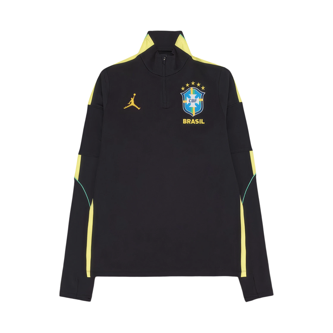 IQ3289-010 Jordan Brazil Strike Elite Dri-Fit ADV Soccer Knit Drill Top Black Yellow Pulse (IQ3289-010) (Non Marking Ver.)