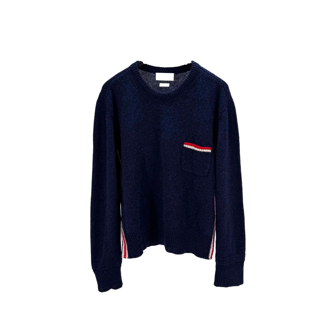 ITBT8KHUPWW6 Thom Browne Striped Knit Sweater Navy