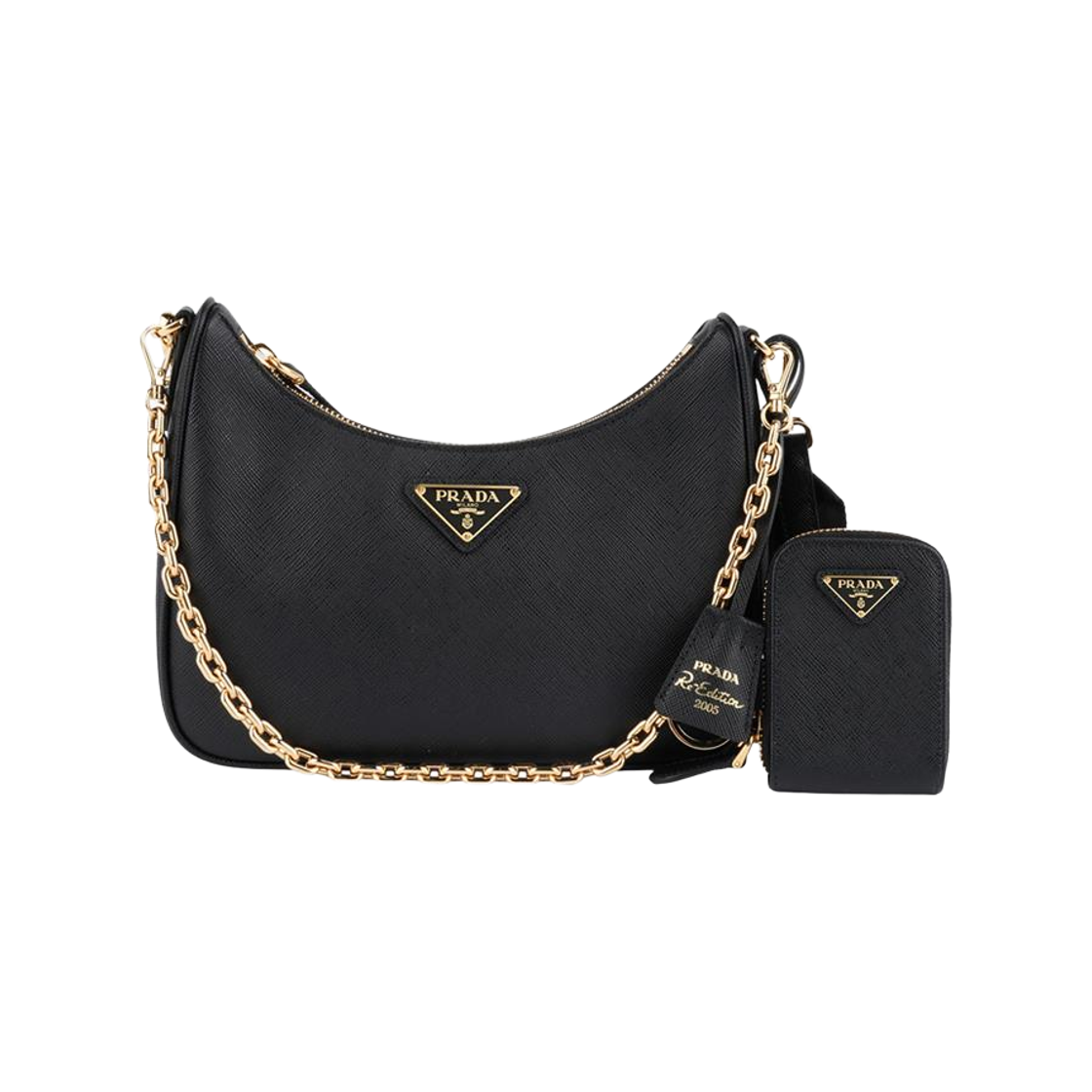 1BH204 NZV F0632 [25% 쿠폰] Prada Re-Edition 2005 Saffiano Leather Shoulder Bag Black