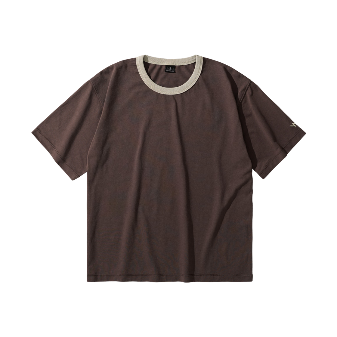 더블유브이프로젝트 초커 피그먼트 링거 반팔티셔츠 브라운 JJST7869(WV PROJECT Choker Pigment Ringer Short Sleeve Brown JJST7869)
