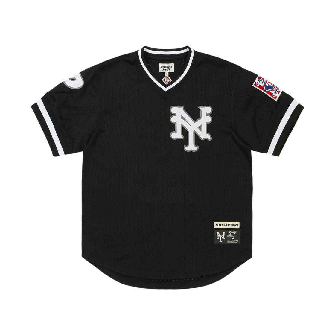 - Palace x Ebbets Field Flannels New York Cubans Mesh V-Neck Jersey Black - 26FW
