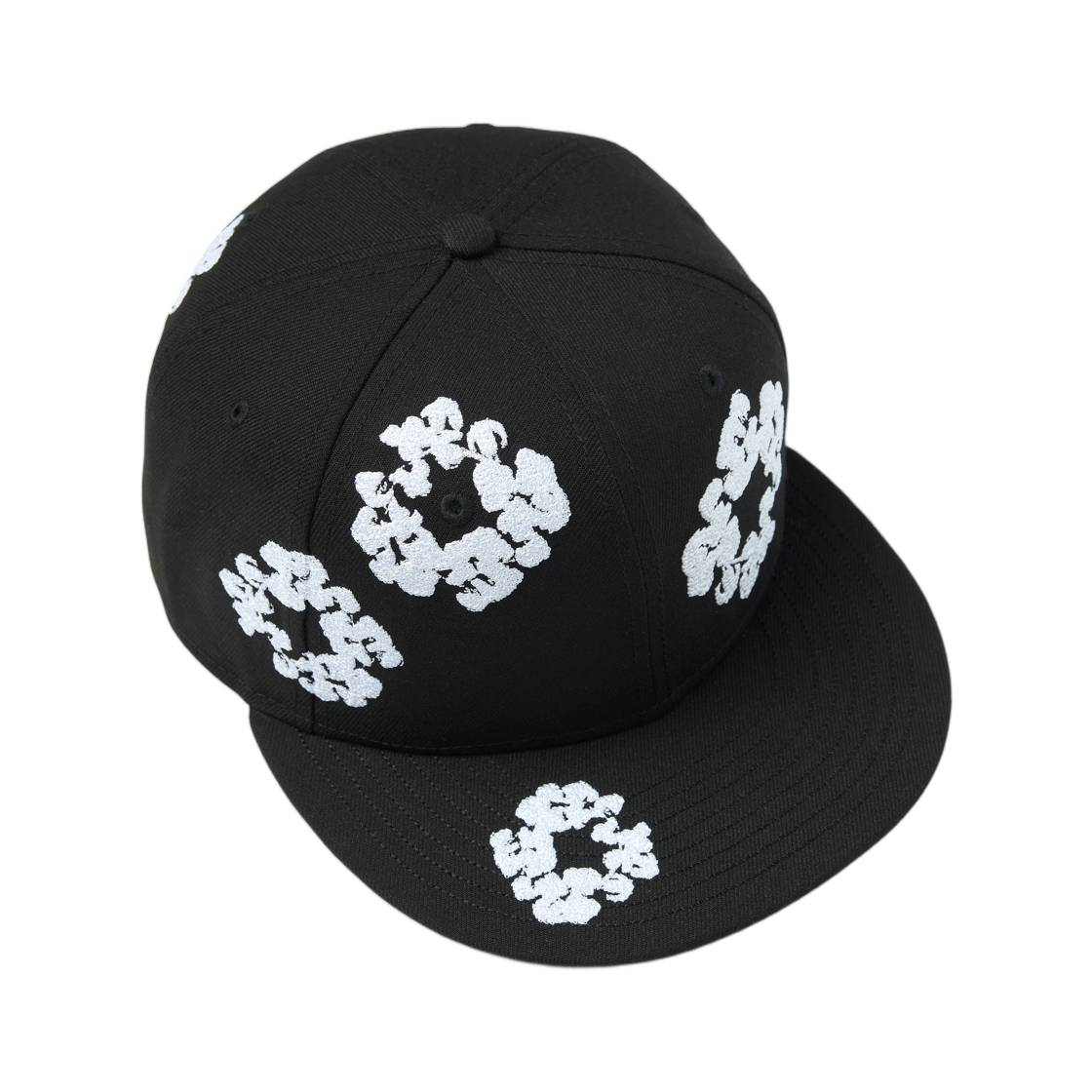 데님 티어스 코튼 리쓰 뉴에라 59피프티 피티드 캡 블랙(Denim Tears Cotton Wreath New Era 59Fifty Fitted Cap Black) - 1
