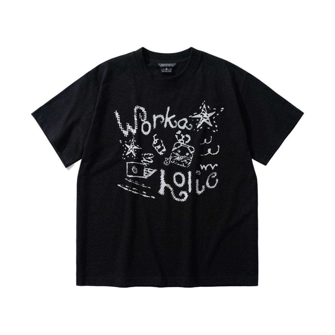 HSST7809_black_29 WV PROJECT Workaholic Sleeve T-shirt Black HSST7809