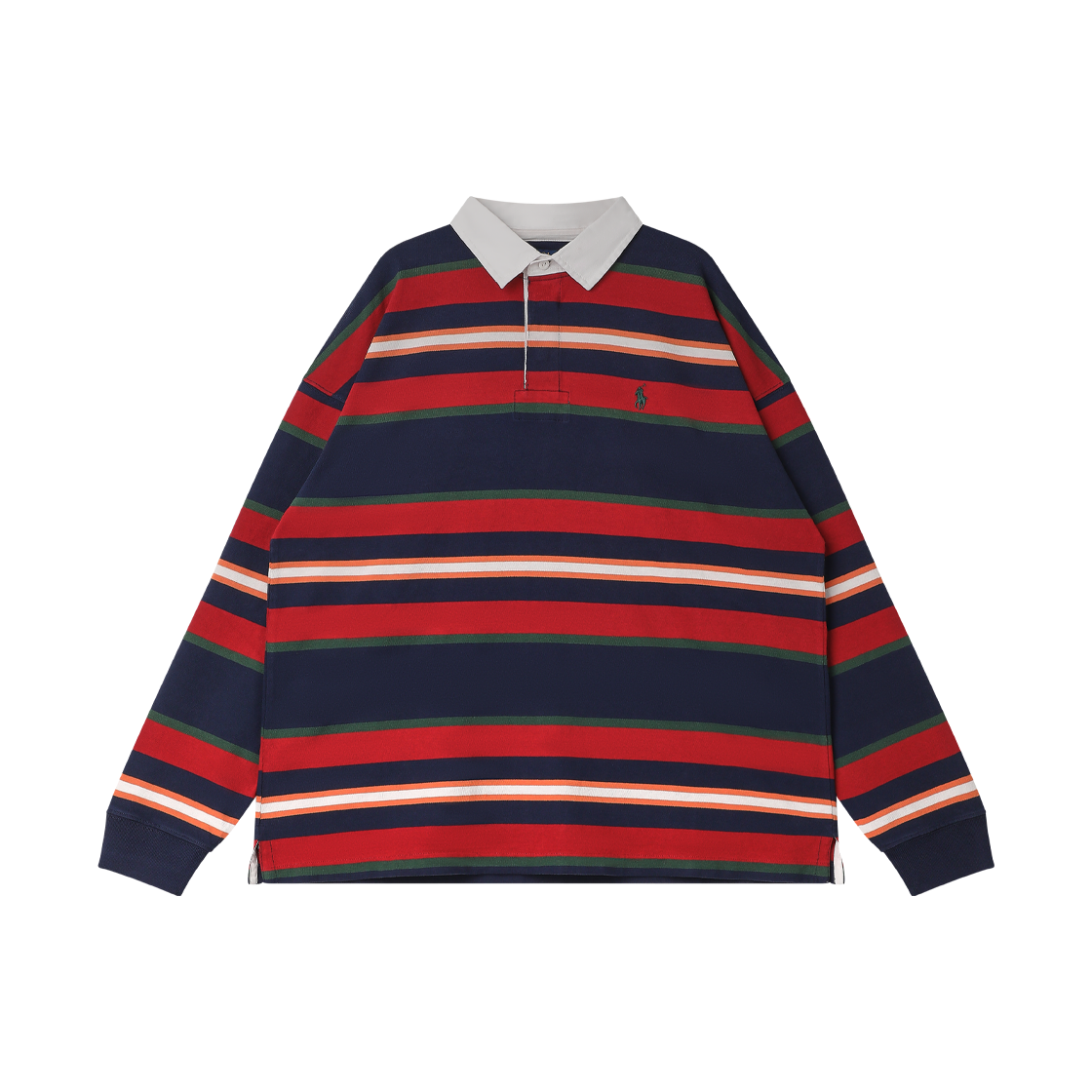 KM6DTSLRL25RD [15% 적립] Polo Ralph Lauren Big Fit Striped Jersey Rugby Shirt Newport Navy Multi - 26FW