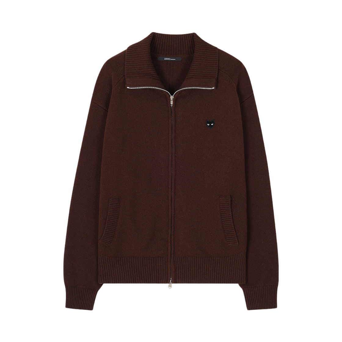 송지오 지제로 캐시미어 블렌드 하이넥 집업 브라운(SONGZIO ZZERO Cashmere Blend High Neck Zip Up Brown)