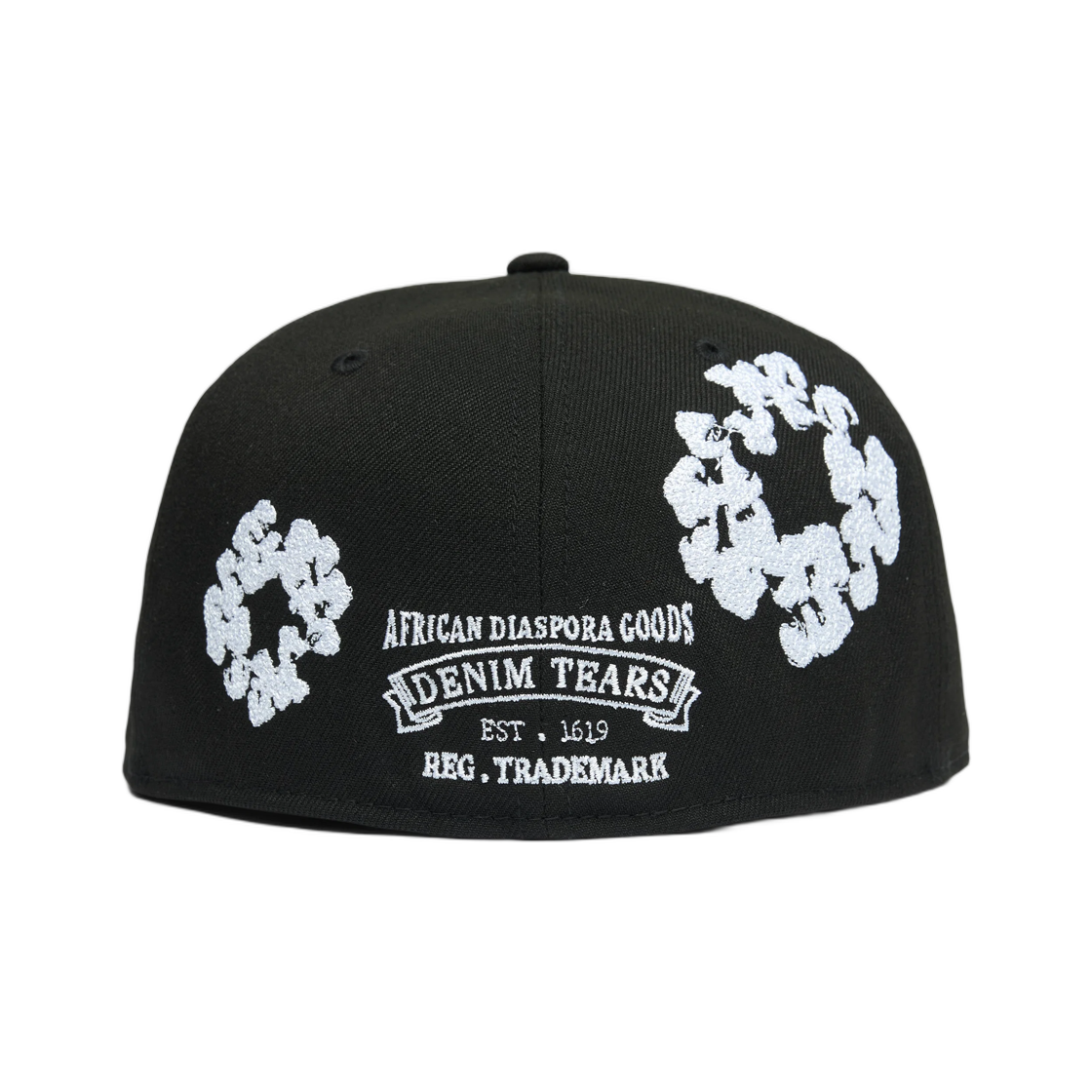 데님 티어스 코튼 리쓰 뉴에라 59피프티 피티드 캡 블랙(Denim Tears Cotton Wreath New Era 59Fifty Fitted Cap Black) - 2