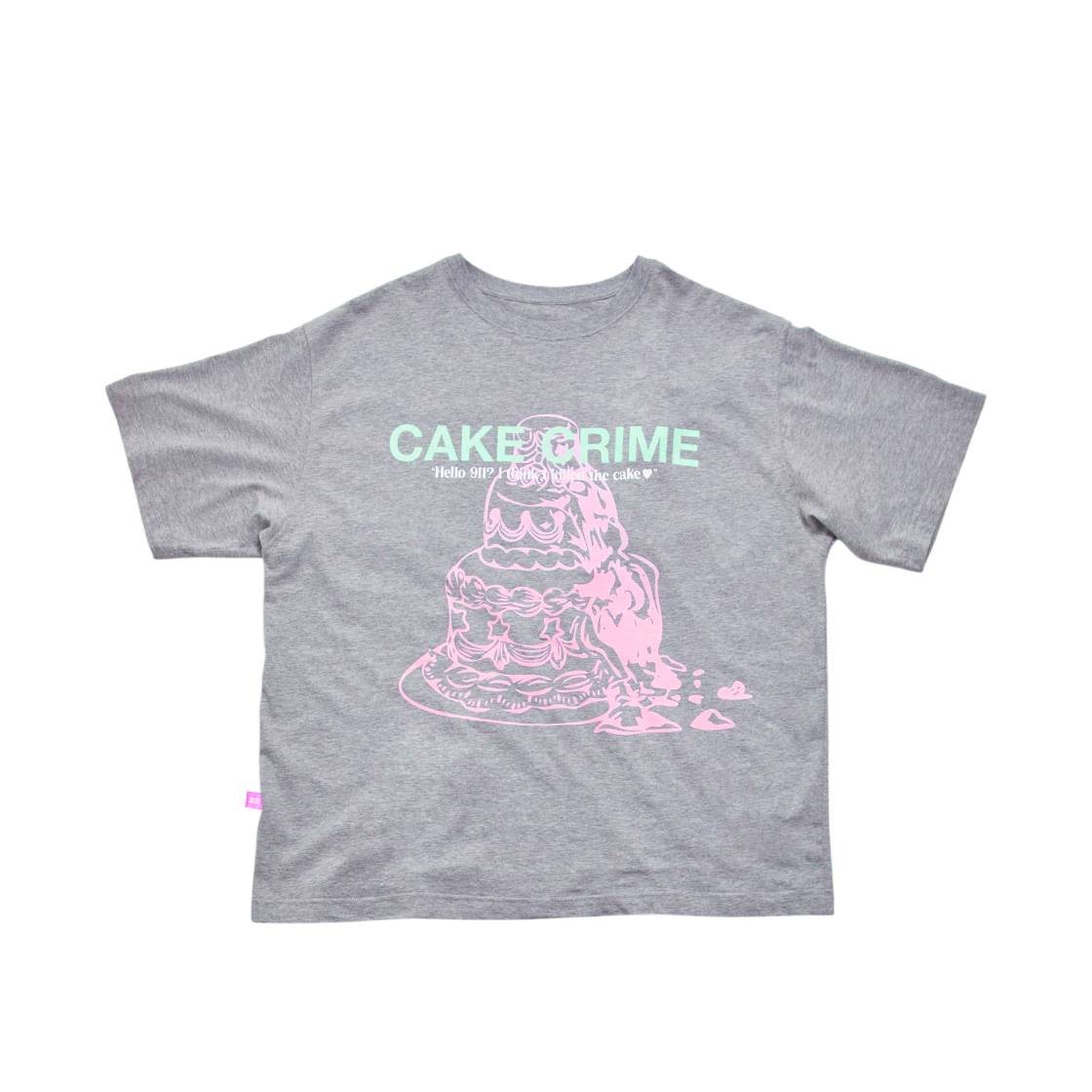 SH26SS-TS008MG SELES HOUSE Cake Crime Oversized Tee - Melange Grey