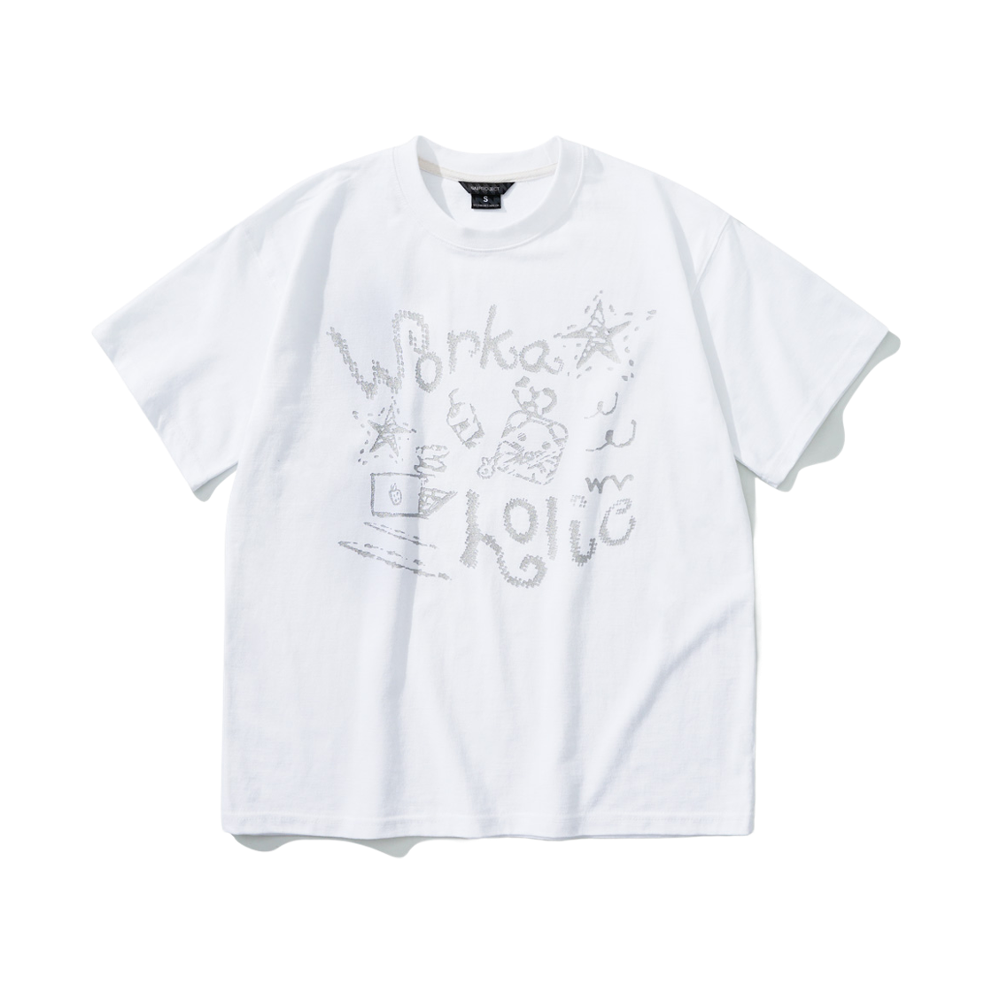 HSST7809_white_29 WV PROJECT Workaholic Sleeve T-shirt White HSST7809