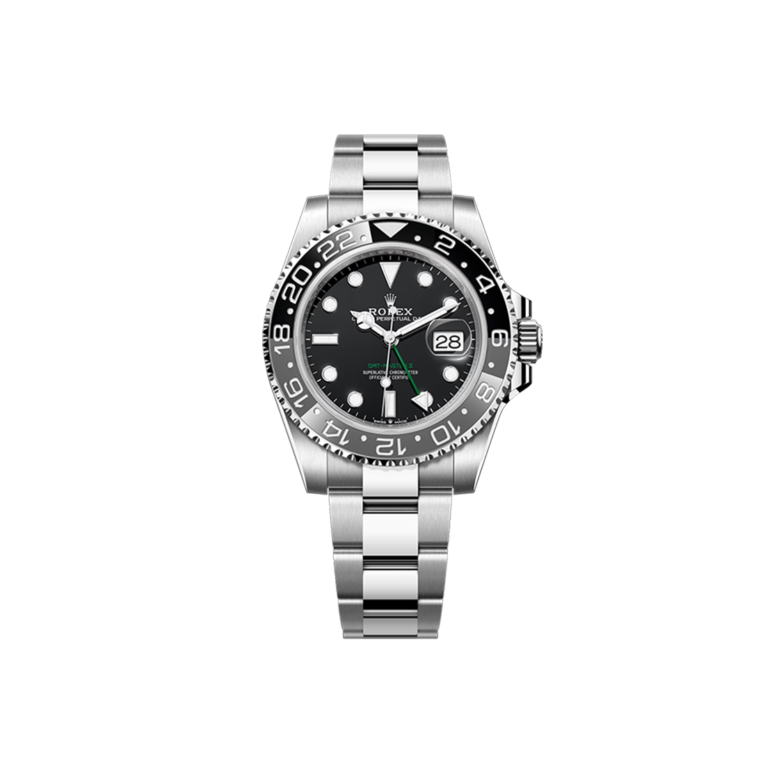 ITR7SHWOO8FV Rolex GMT-Master II 126710GRNR Black Dial + Dot Oyster No. 8417