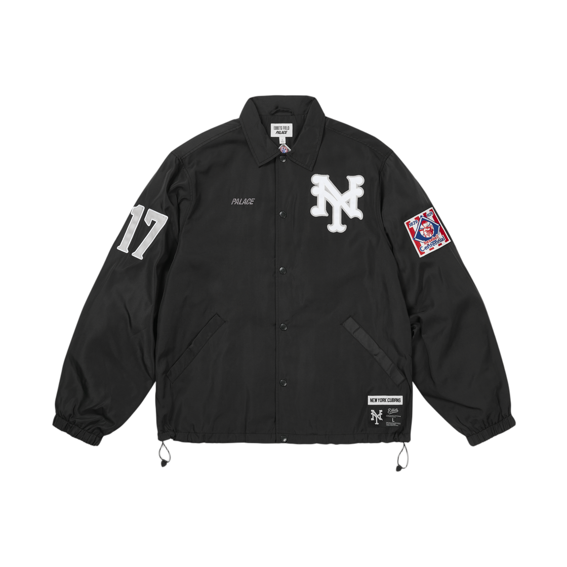 - Palace x Ebbets Field Flannels New York Cubans Coach Jacket Black - 26FW