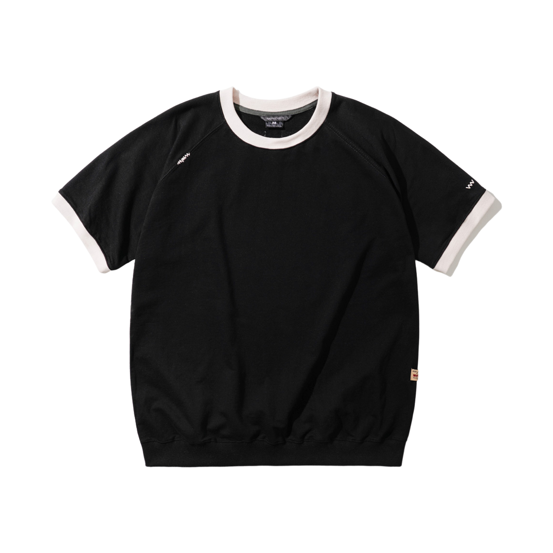 더블유브이프로젝트 컬러블록 반팔티셔츠 블랙 MJST7788(WV PROJECT Colorblock Short Sleeve T-shirt Black MJST7788)